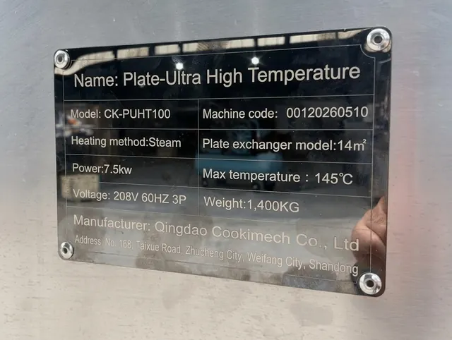 Placa de identificación – Qingdao Cookimech
